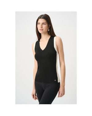 Joseph Ribkoff Dry Viscose V-Neck Fitted Cami - Black