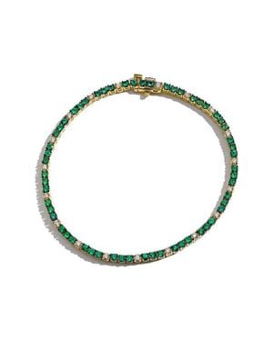 Mark Henry Gemstone & Diamond Tennis Bracelet - Green