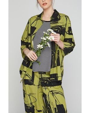 Luukaa Elowen Printed Poplin Shirt - Green