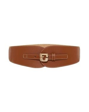 Gerard Darel Olympe Logo Leather Corset Belt - Brown