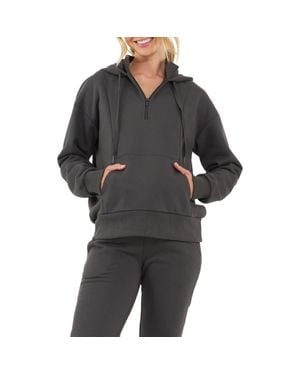 Ripe Maternity Nicky Maternity/Nursing Quarter Zip Hoodie - Black