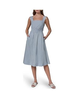 Donna Karan Stripe Midi Dress - Blue
