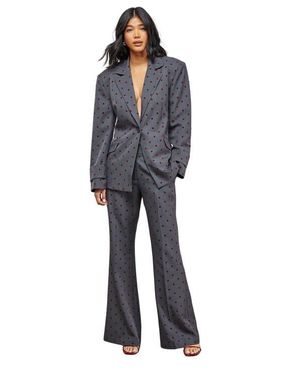 Warehouse Velvet Spot Blazer - Blue