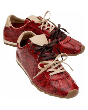 Forever & Always Shoes Crea Leather Sneakers - Red