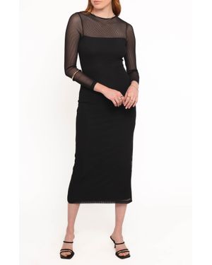 farrow long sleeve midi dress black Petal & Pup in Bridal gown