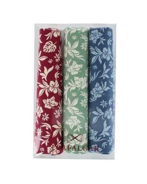 Trafalgar Oleander Floral And Vine Patterned Handkerchiefs - Blue