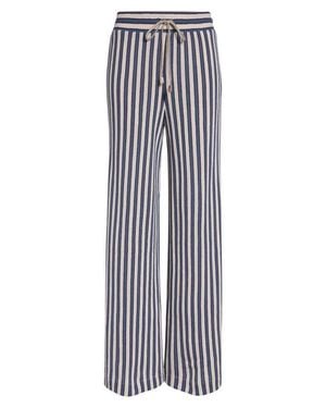 Veronica Beard Zosia Stripe Cotton Drawstring Pants - White