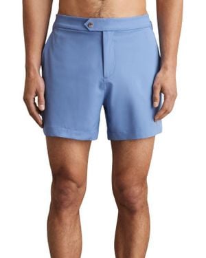 Reiss Sun Flat Front Swim Trunks - Blue