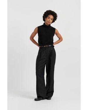Chinti & Parker Wool-Cashmere High-Neck Tank - Black