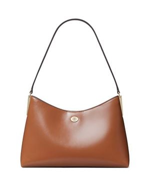 Tory Burch Small Robinson Leather Shoulder Bag - Brown