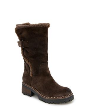 Gentle Souls Bradford Faux Shearling Trim Boot - Brown