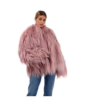 Gorski Collarless Goat Jacket - Pink