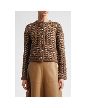 Altuzarra Conroy Wool Blend Tweed Jacket - Brown