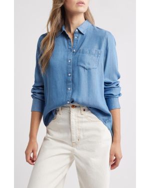 Caslon Chambray Button-Up Shirt - Blue