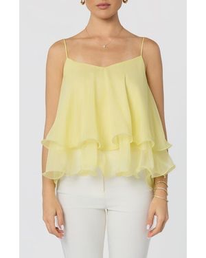 Astr Kira Tiered Babydoll Top - Yellow