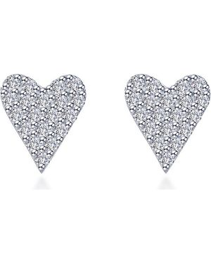 Lafonn Pavé Simulated Diamond Heart Stud Earrings - Gray