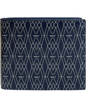 Wolf Signature Billfold And Coin - Blue