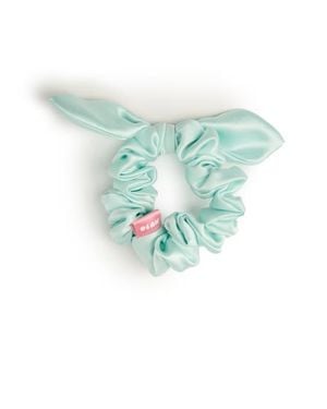 OLAH Bunny Ear Silk Hair Tie Scrunchie - Blue