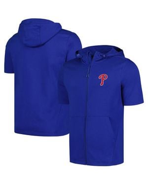 Levelwear Philadelphia Phillies Recruit Short Sleeve Full-Zip Hoodie - Blue