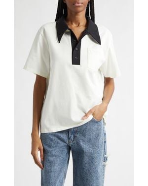 Tanner Fletcher Gender Inclusive Frank Contrast Collar Polo - White
