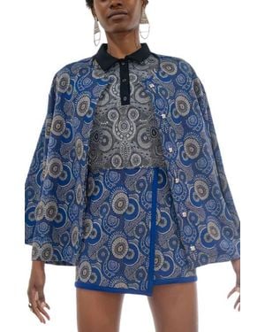 KAHINDO Nouakchott Jacquard Jacket - Blue