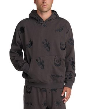 RVCA Dani Miller Anp Embroidered Fleece Hoodie - Gray