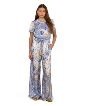 Hale Bob Yasmin Silk Charmeuse Pant - Blue