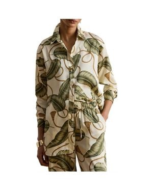 Ralph Lauren Mixed Print Luxe Twill Button-Up Shirt - Green