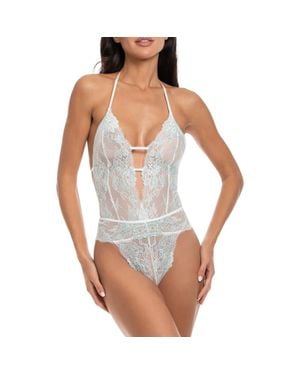In Bloom Lillie Strappy Lace Thong Teddy - White