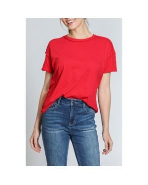 Apny Boyfriend Cotton T-Shirt - Red