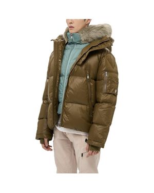 Alpha Style Kudu Detachable Double Hood Puffer - Green