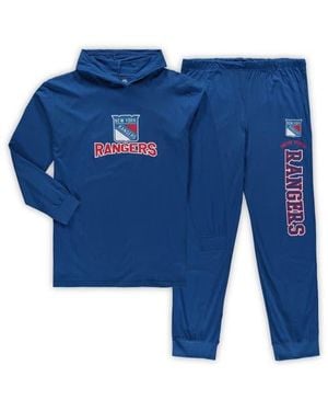 Concepts Sport New York Rangers Big & Tall Pullover Hoodie & Sweatpants Sleep Set - Blue