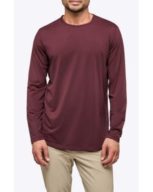 Cuts Ao Curved Hem Long Sleeve T-Shirt - Purple