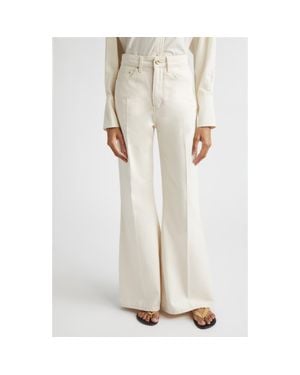 OSSOU Trace Flare Leg Jeans - White