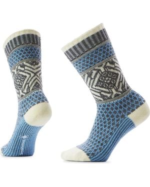 Smartwool Everyday Cozy Popcorn Snowflake Merino Wool Blend Crew Socks - Blue