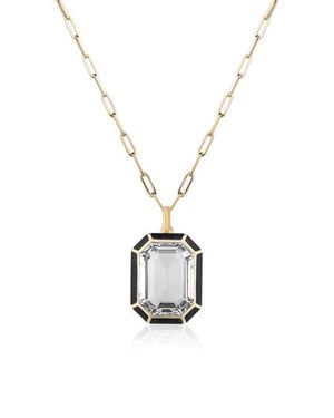 Goshwara Melange Emerald Cut Pendant Necklace - White