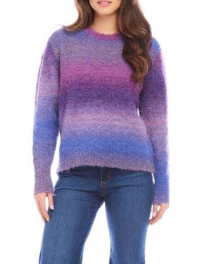 Karen Kane Ombré Stripe Bouclé Sweater - Purple