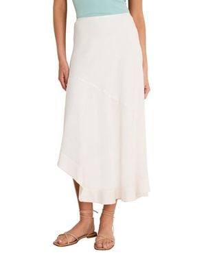 NIC+ZOE Long Engagement Rumba Linen Blend Skirt - White