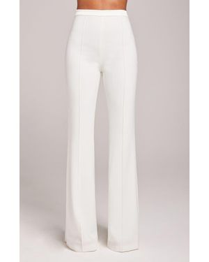 Nadine Merabi Pintuck Pleat Wide Leg Pants - White