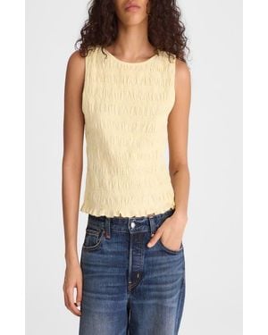 Madewell Smocked Tank Top - Natural
