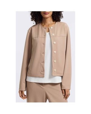 Foxcroft Valerie Crepe Knit Jacket - Natural