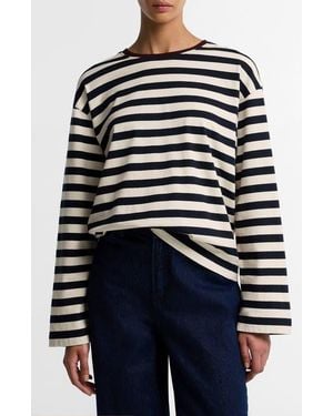 Barbour Woodhouse Striped Long Sleeve Cotton Top - Black