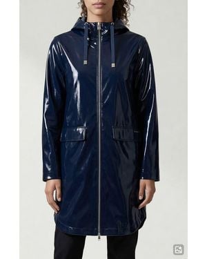 Noize Janae Coated Vinyl Hooded Raincoat - Blue