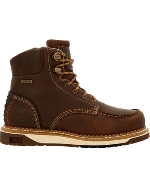 Georgia Boot Waterproof Amp Lt Wedge Waterproof Moctoe Work Boot - Brown