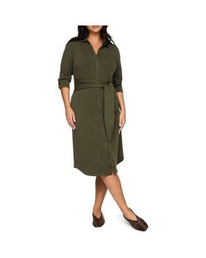 Spanx Long Sleeve Knit Shirtdress - Green