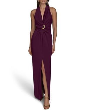 Donna Karan Twisted Sleeveless Gown - Purple
