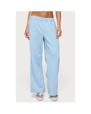 Edikted Core Stripe Waist Low Rise Sweatpants - Blue