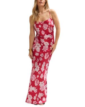 Lily and Lionel Roxy Spaghetti Strap Maxi Dress - Red