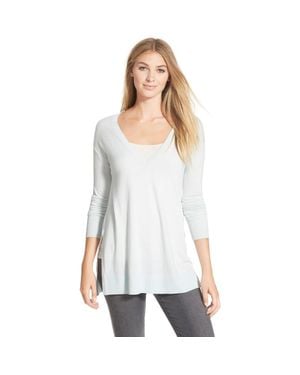 Halogen® Halogen Side Slit V-Neck Tunic Sweater - White