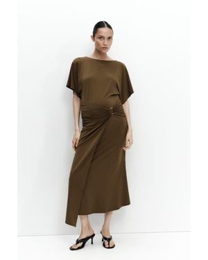 H&M Mama Wrap-Detail Dress - Natural